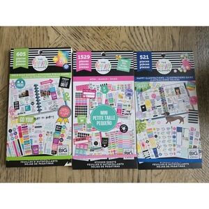 The Happy Planner Sticker Books LOT OF 3 New NWT Planner Stickers Happy Planner